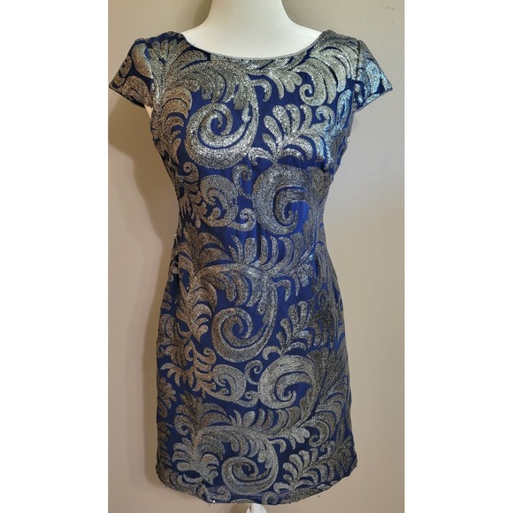 Adrianna Papell Dresses & Skirts - Adrianna Papell Navy Sequin Swirl Dress